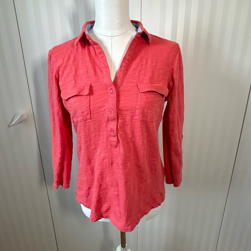 Jones New York Coral Textured Button-Front Shirt